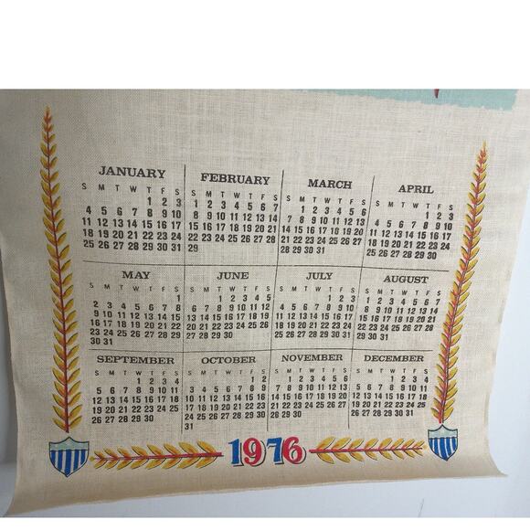 Vintage Liberty Bell 1976 Bicentennial Calendar Tea Towel New In Sleeve - Picture 3 of 8